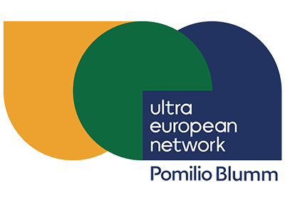 Logotipo de Pomilio Blumm Ultra European Network para la agencia de comunicación Attentive en Madrid.
