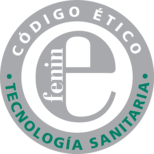 Sello oficial del Código Ético de Fenin para la organización de eventos sanitarios por Attentive.